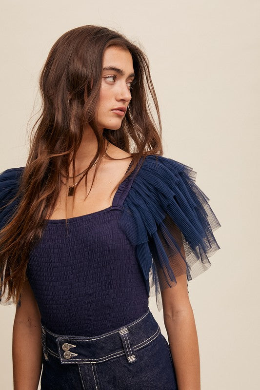 On a Whim Ruffle Bodysuit