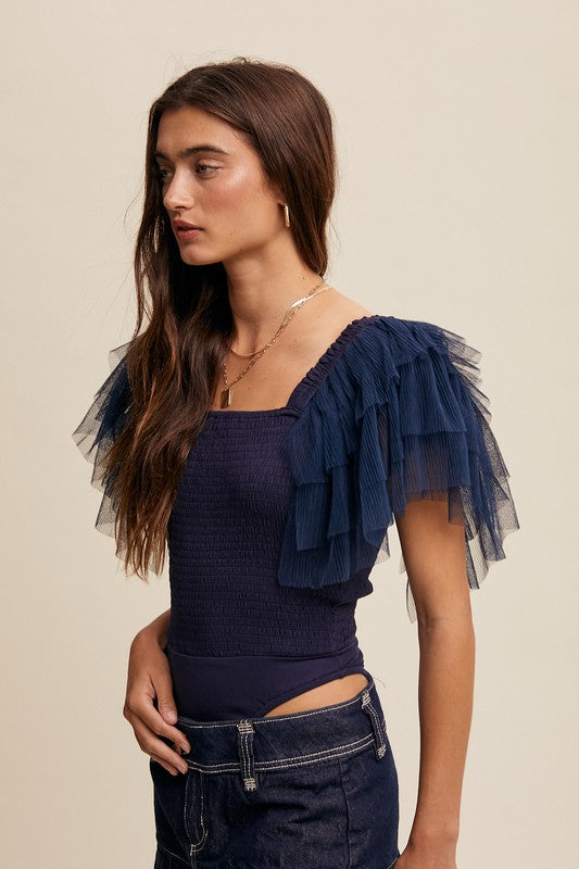 On a Whim Ruffle Bodysuit