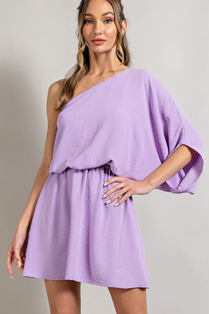 One Shoulder Lilac Dress