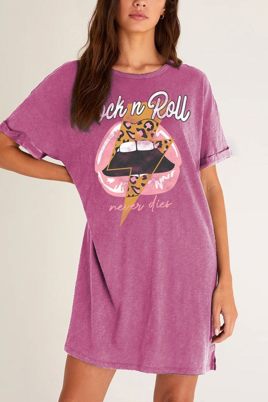 Rock and Roll Graphic Tee Dress